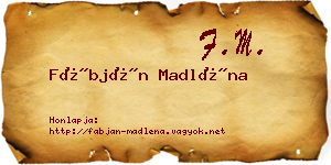 Fábján Madléna névjegykártya