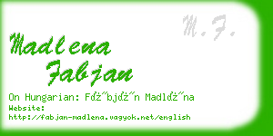 madlena fabjan business card